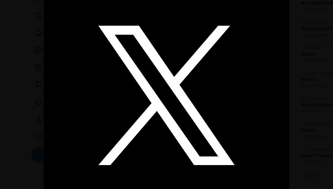 Il nuovo logo di Twitter: X